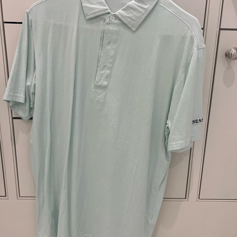 Seafoam Green Seaside Style Polo Shirt